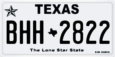 TX license plate BHH2822