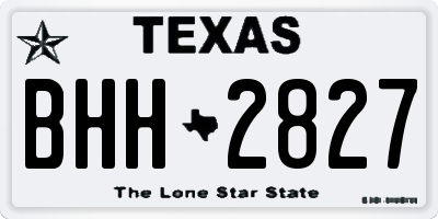 TX license plate BHH2827