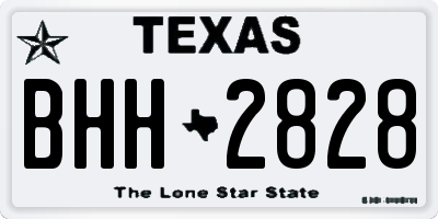 TX license plate BHH2828