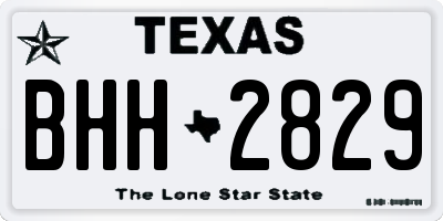TX license plate BHH2829
