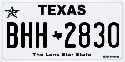 TX license plate BHH2830