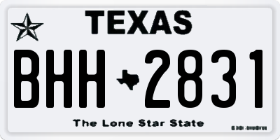 TX license plate BHH2831