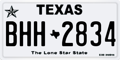 TX license plate BHH2834