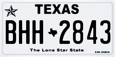 TX license plate BHH2843