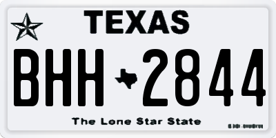 TX license plate BHH2844