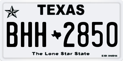 TX license plate BHH2850