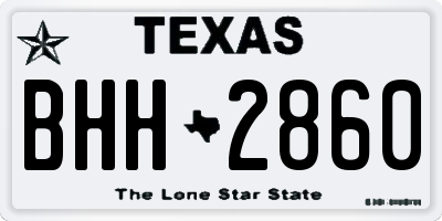 TX license plate BHH2860