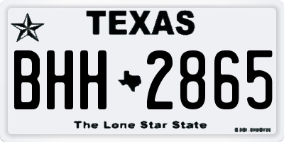 TX license plate BHH2865