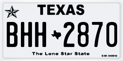 TX license plate BHH2870