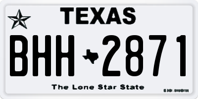 TX license plate BHH2871