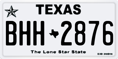 TX license plate BHH2876