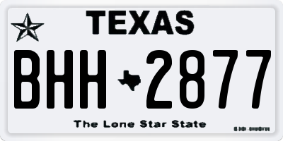 TX license plate BHH2877