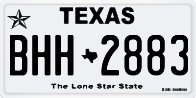 TX license plate BHH2883
