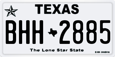 TX license plate BHH2885