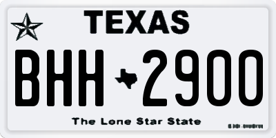 TX license plate BHH2900