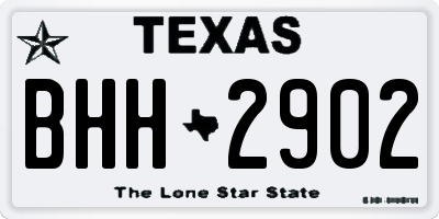 TX license plate BHH2902