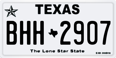 TX license plate BHH2907