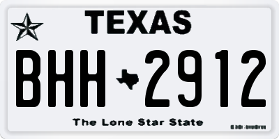 TX license plate BHH2912