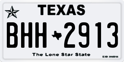 TX license plate BHH2913