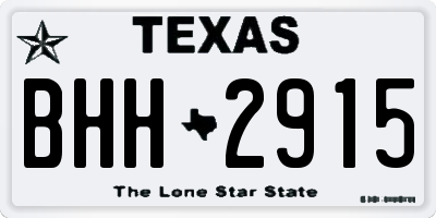 TX license plate BHH2915