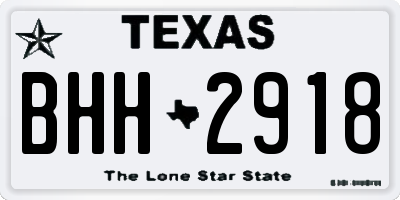 TX license plate BHH2918