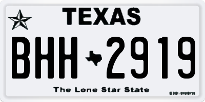 TX license plate BHH2919
