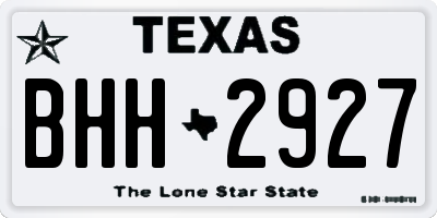 TX license plate BHH2927