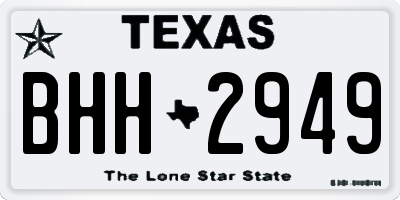 TX license plate BHH2949