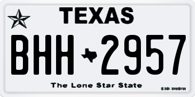 TX license plate BHH2957