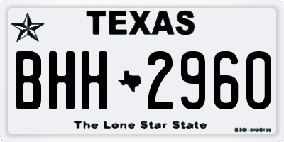 TX license plate BHH2960
