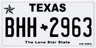 TX license plate BHH2963
