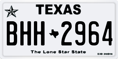 TX license plate BHH2964