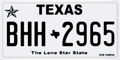 TX license plate BHH2965