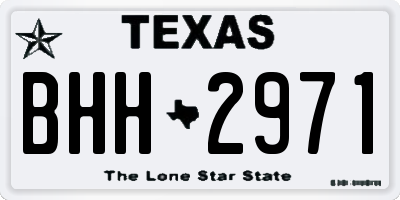 TX license plate BHH2971
