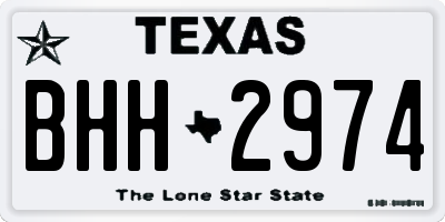 TX license plate BHH2974