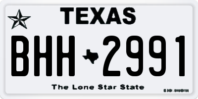 TX license plate BHH2991