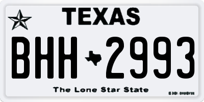 TX license plate BHH2993