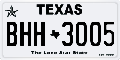 TX license plate BHH3005