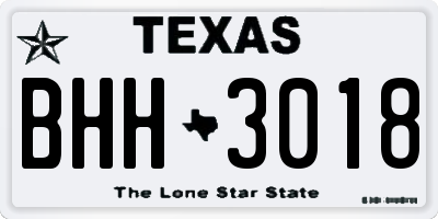 TX license plate BHH3018