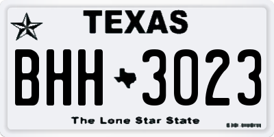 TX license plate BHH3023