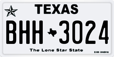 TX license plate BHH3024