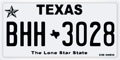 TX license plate BHH3028