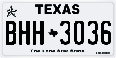 TX license plate BHH3036