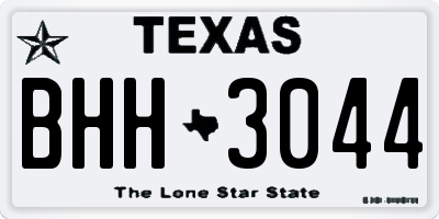 TX license plate BHH3044