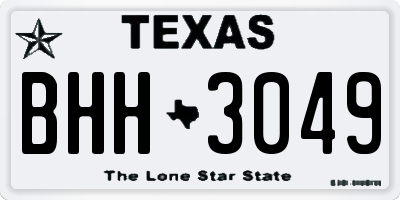 TX license plate BHH3049