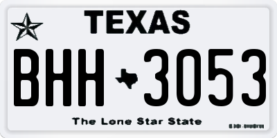 TX license plate BHH3053