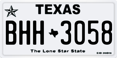 TX license plate BHH3058