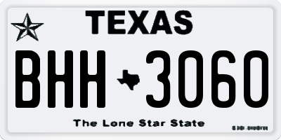 TX license plate BHH3060