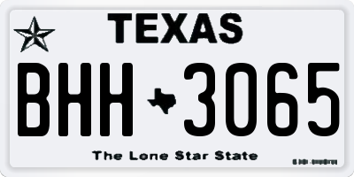 TX license plate BHH3065