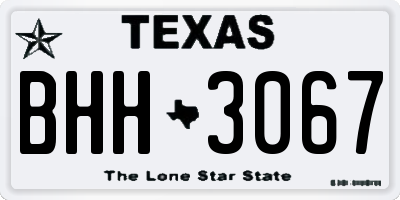 TX license plate BHH3067